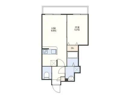 シーアンドスター高砂(1LDK/2階)の間取り写真