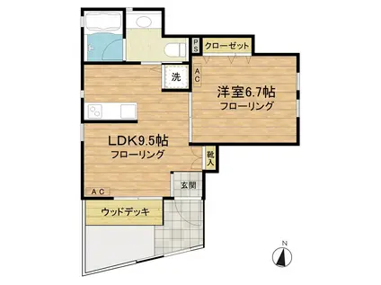 AZALEA GARDEN (1LDK/1階)の間取り写真