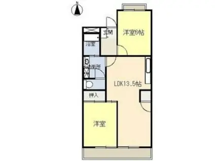 宮竹ビルA棟(2LDK/1階)の間取り写真