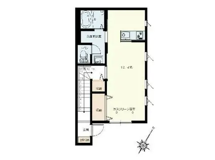 セントラルコート伊奈(ワンルーム/2階)の間取り写真