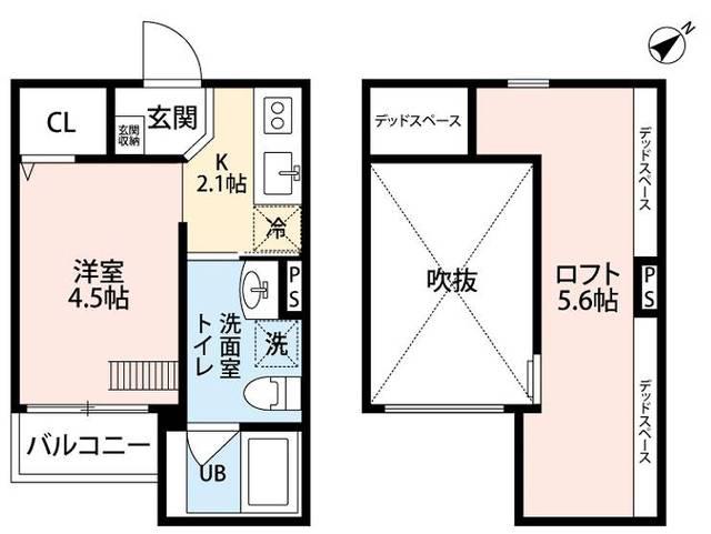 SECRETARIAT(1K/2階)の間取り写真