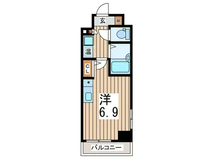 アンセラジオ新越谷(ワンルーム/4階)の間取り写真