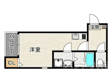 PALACE ALBERO(1K/1階)の間取り写真