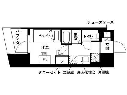 レジディア仙台支倉(ワンルーム/5階)の間取り写真