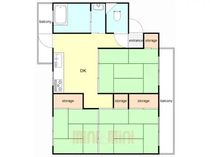 第5田口コーポ(3DK/1階)の間取り写真