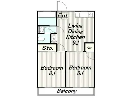 高橋マンション(2LDK/3階)の間取り写真