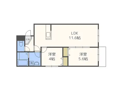 AMI中の島(2LDK/4階)の間取り写真