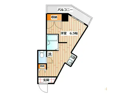 プロスペア横浜西口(ワンルーム/2階)の間取り写真