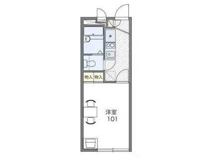 レオパレス金木犀II(1K/2階)の間取り写真