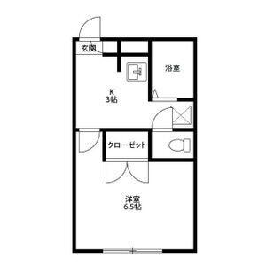 アンプルールブワK・K(1K/1階)の間取り写真