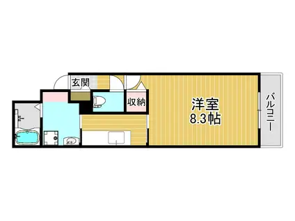 AQUA STONE(1K/1階)の間取り写真