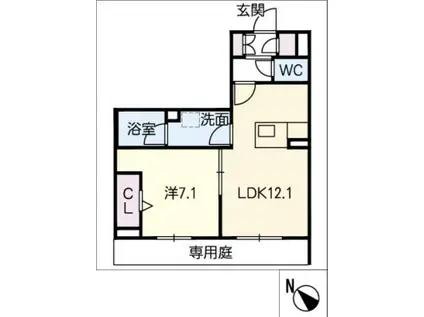 RELAFORT松阪中央(1LDK/1階)の間取り写真