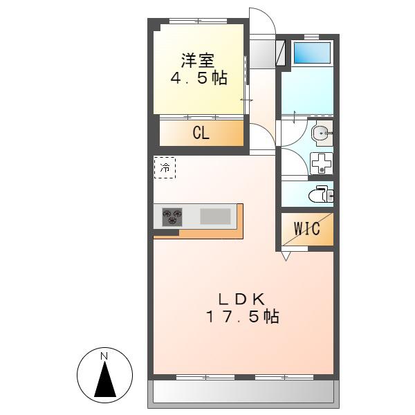 名栄ビル(1LDK/3階)の間取り写真