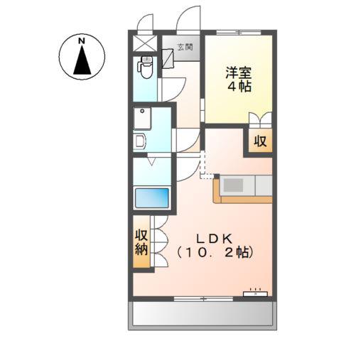 グリーンティアラ(1LDK/2階)の間取り写真