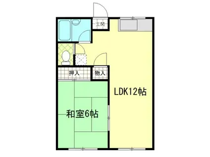 小林ハイツ(1LDK/2階)の間取り写真