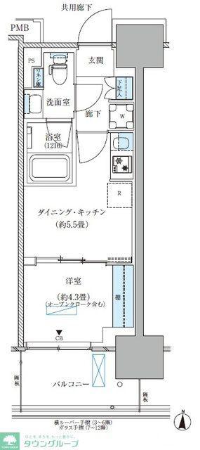 パークアクシス西大島コンフォートスクエア(1DK/5階)の間取り写真