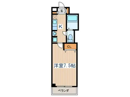 ヒルズガーデン恋ヶ窪(1K/4階)の間取り写真