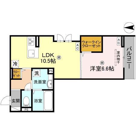 そらみつ大和八木(1LDK/2階)の間取り写真