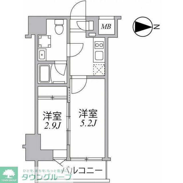 SYFORME住吉(2K/8階)の間取り写真