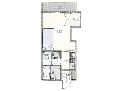 HAPPYハウス(1K/1階)の間取り写真