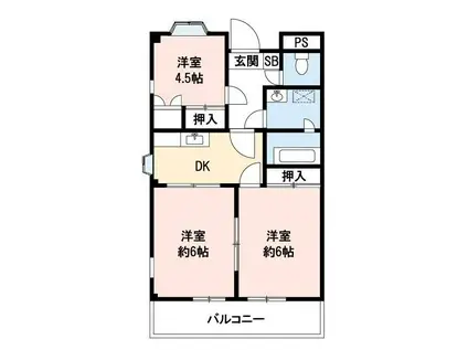 グランデージ大宮壱番館(3DK/3階)の間取り写真