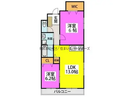 GRADO(2LDK/1階)の間取り写真