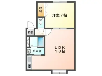 Mハイツ東町2(1LDK/2階)の間取り写真
