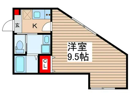 鶴馬22AP(1K/1階)の間取り写真