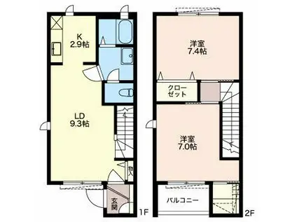 MASTTOWN愛野I(2LDK/1階)の間取り写真