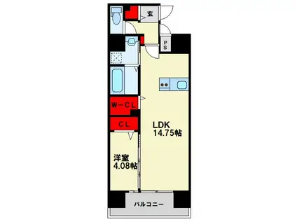 LEGEND KUROSAKI(1LDK/3階)の間取り写真