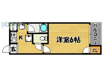 メイティテン(1K/2階)の間取り写真