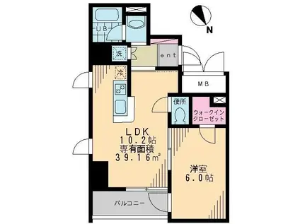 RONG SHING RYUS TOWER(1LDK/9階)の間取り写真