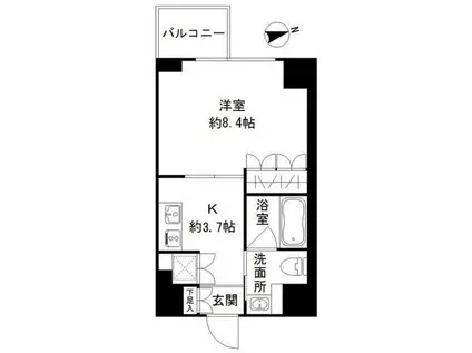 RODIA立川(1K/4階)の間取り写真