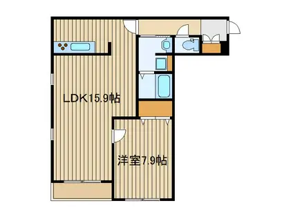 カーサ カルダ(1LDK/3階)の間取り写真