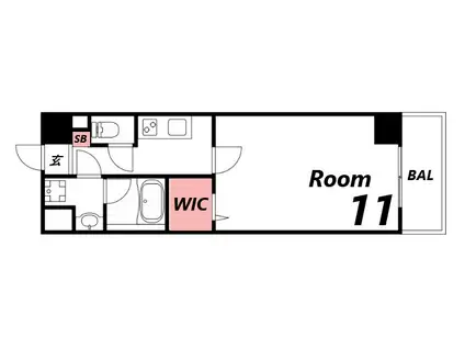 ル・シエル呉服町(1K/5階)の間取り写真