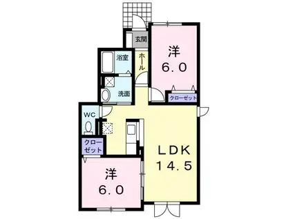 SANANDO(2LDK/1階)の間取り写真