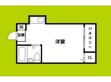 ジュネス大宮II(1K/2階)の間取り写真