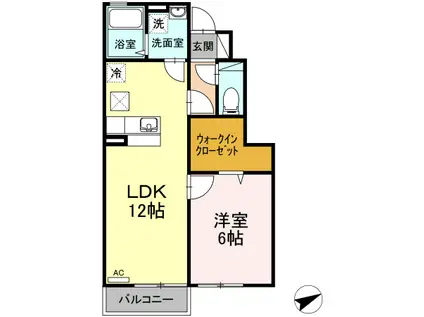 メゾンアマーレ(1LDK/1階)の間取り写真