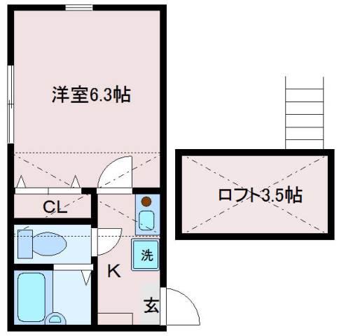 エスポワール東向島(1K/3階)の間取り写真