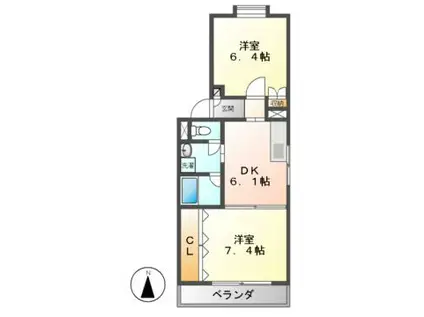 アーバンハウスないとう(2DK/3階)の間取り写真