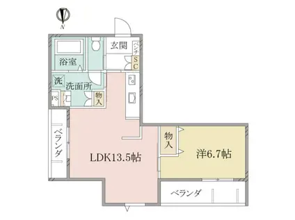 ヘーベルヴィレッジ東伏見グランメゾン(1LDK/3階)の間取り写真