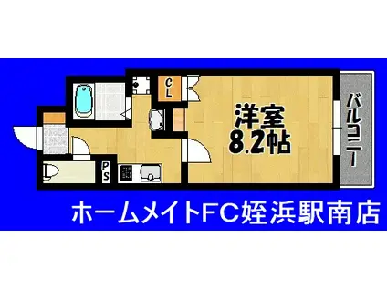 ラ・リヴィエール(1K/4階)の間取り写真