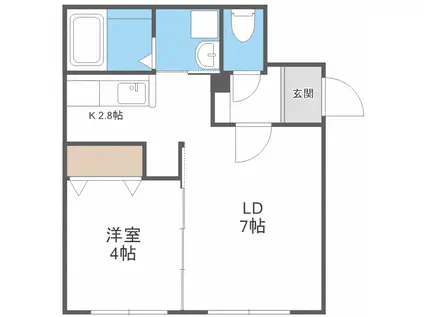 PRINCEHOMESS517(1LDK/4階)の間取り写真