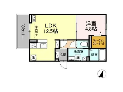 メゾンラフィ―ネ(1LDK/3階)の間取り写真