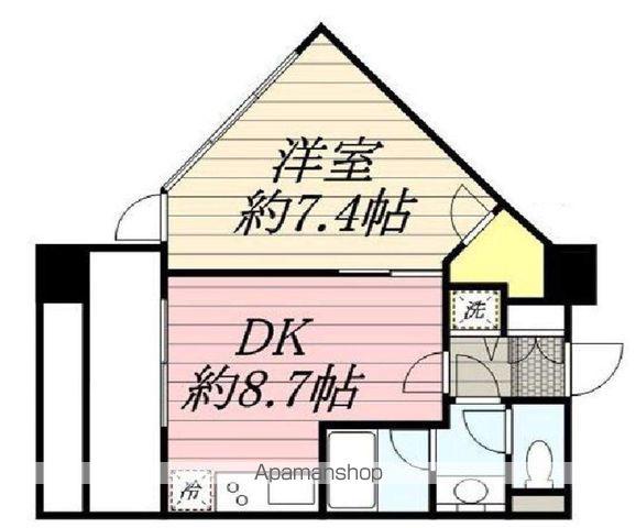 レジディア市ヶ谷(1DK/9階)の間取り写真