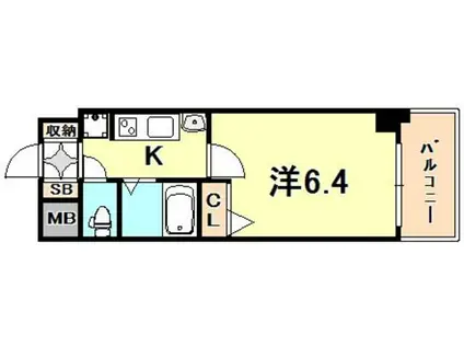エステムプラザ神戸水木通グランクロス(1K/5階)の間取り写真