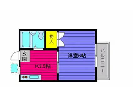 グリーン烏山(1K/1階)の間取り写真