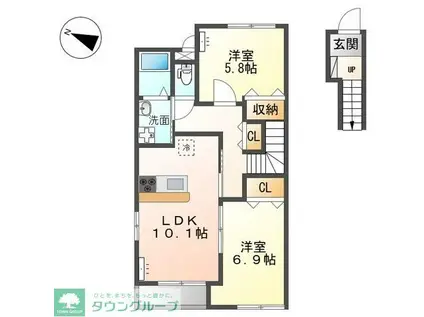AVANTI HOUSE(2LDK/2階)の間取り写真