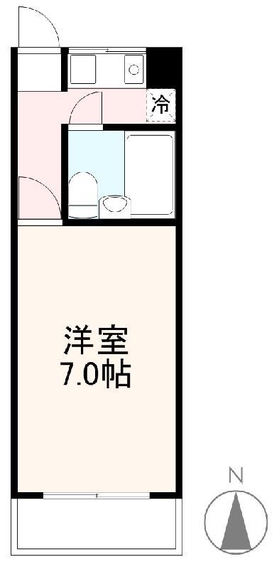 コンフォート木太(1K/1階)の間取り写真