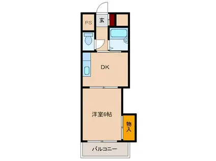 新大阪グランドハイツ北(1DK/7階)の間取り写真